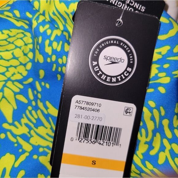 Speedo Men's Pineapple Swim Shorts/Trunks Size Small Blue/Green UPF 50+ - Picture 6 of 8